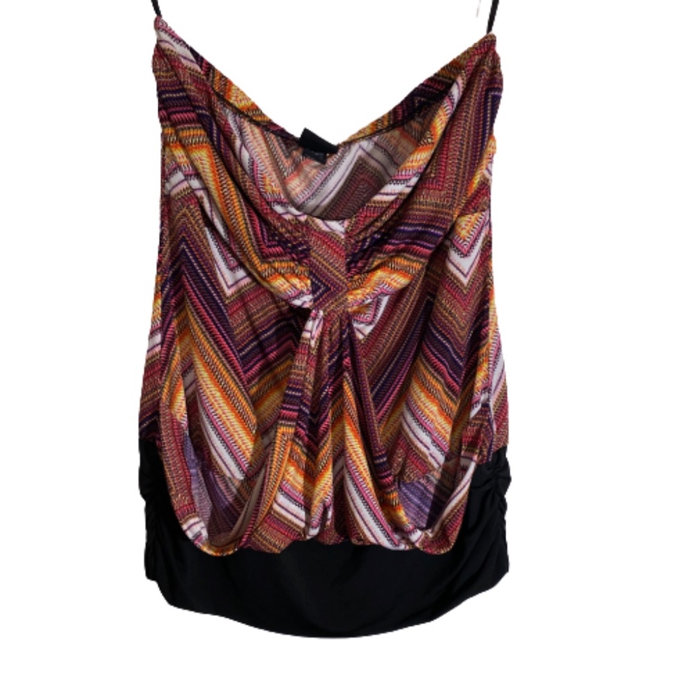 Torrid strapless blouse with zig zag stripes